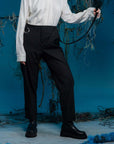 Adjustable Strap Deconstructed Suit Trousers
