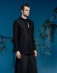 Deconstructed Lapel Hollow-Out Shirt