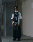 Ink Print Patchwork Short - Sleeve Shirt - Avant Gardist