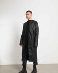 Denim Geometric Long Jacket - Avant Gardist