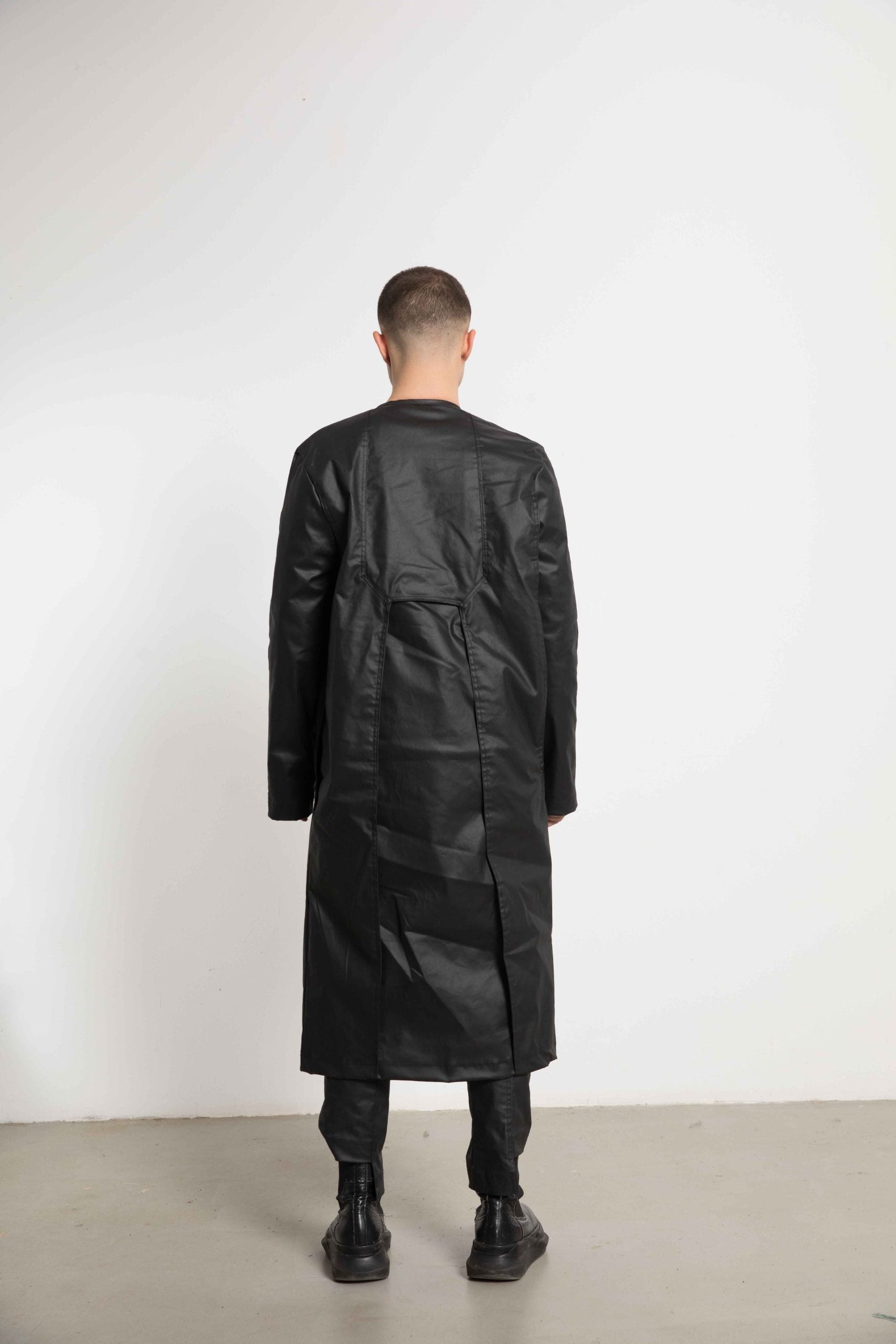 Denim Geometric Long Jacket - Avant Gardist