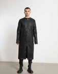 Denim Geometric Long Jacket - Avant Gardist