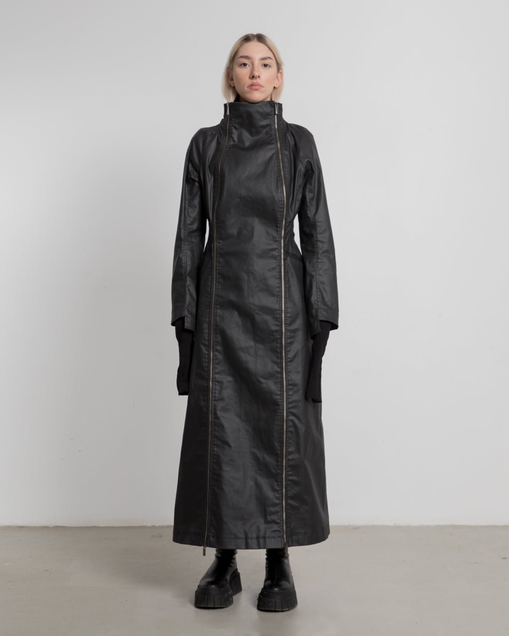 Denim Double Zipped Long Jacket - Avant Gardist