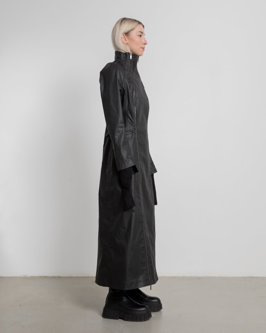 Denim Double Zipped Long Jacket - Avant Gardist