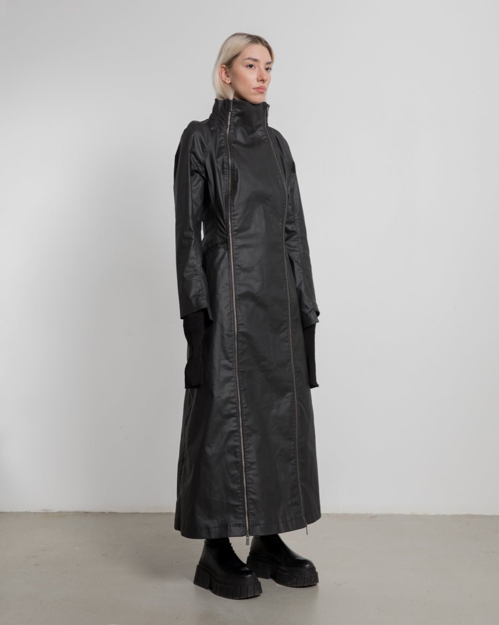 Denim Double Zipped Long Jacket - Avant Gardist