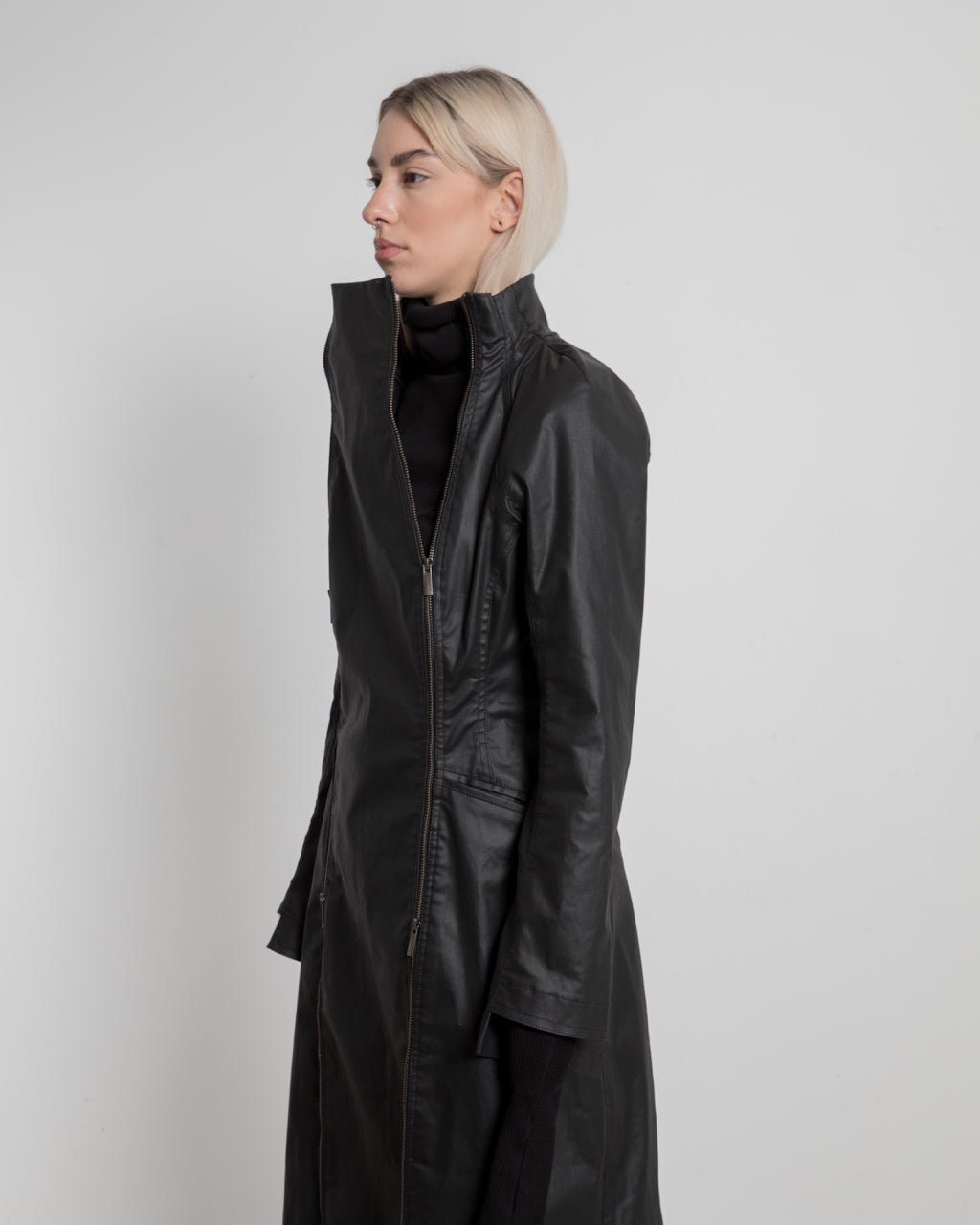Denim Double Zipped Long Jacket - Avant Gardist