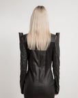 Denim High Shoulder Dress - Avant Gardist