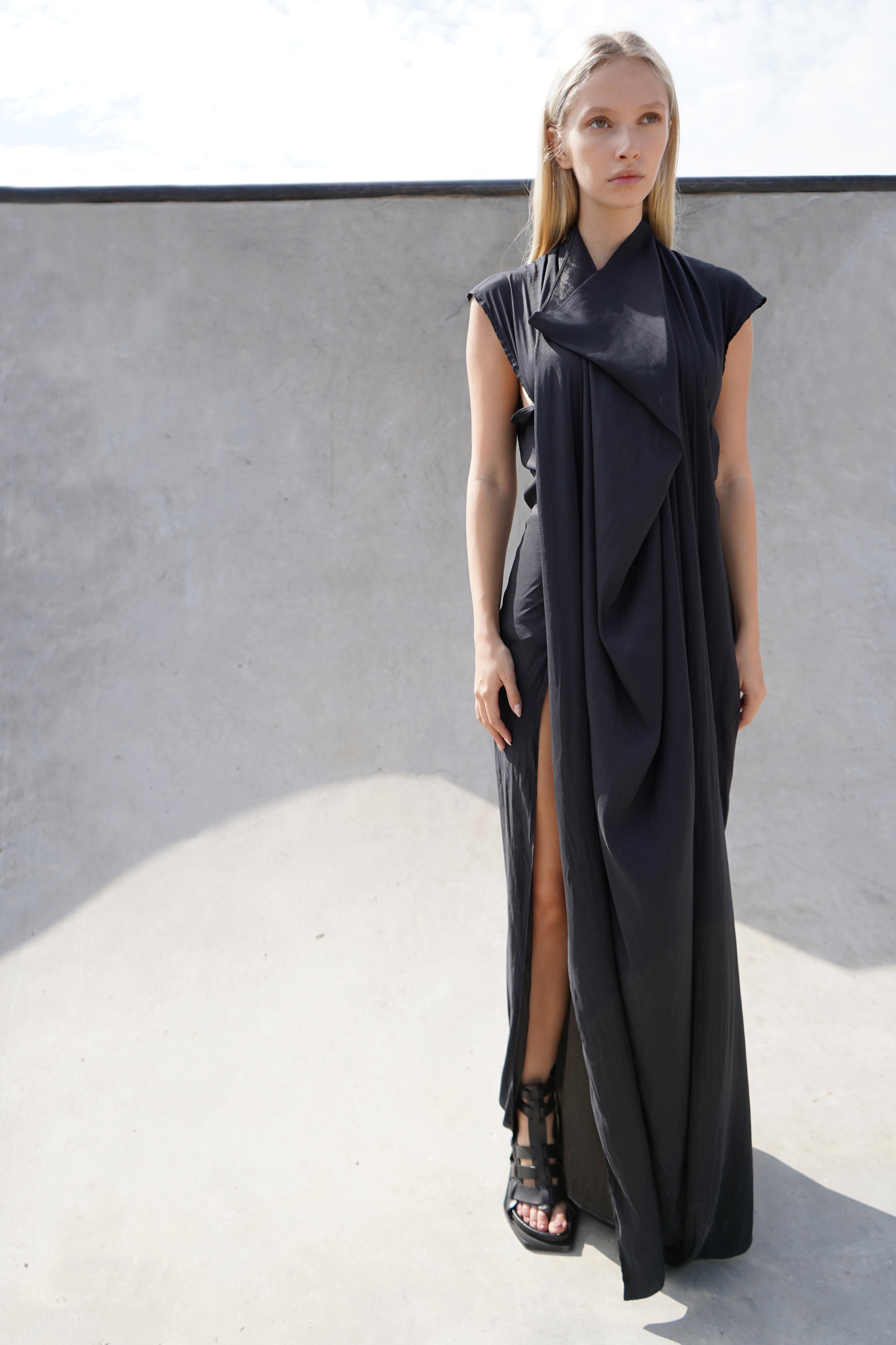 COWL NECK ADJUSTABLE DRESS