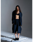 CROPPED SHOULDER JACKET (PINSTRIPE)