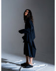 CROPPED SHOULDER JACKET (PINSTRIPE)