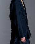 CROPPED SHOULDER JACKET (PINSTRIPE)