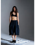DRAPED SHORTS (PINSTRIPE)