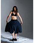 DRAPED SHORTS (PINSTRIPE)