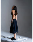 DRAPED SHORTS (PINSTRIPE)