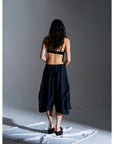 DRAPED SHORTS (PINSTRIPE)
