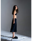 DRAPED SHORTS (PINSTRIPE)