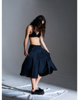 DRAPED SHORTS (PINSTRIPE)