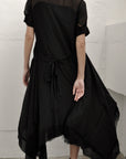QUILTED SILK SHIRT DRESS