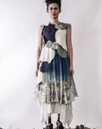 Handmade Indigo Dye Botanical Print Skirt