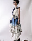 Handmade Indigo Dye Botanical Print Skirt