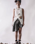 Double Layered Asymmetric Circle Sleeveless Top - Avant Gardist