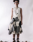 Denim Circle Patched Skirt