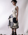 Denim Circle Patched Skirt