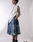 Handmade Shibori Indigo Dye Skirt