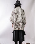 Handmade Botanical Print Oversize Kimono Jacket