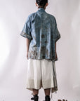 Handmade Indigo Dye and Botanical Print I/B Kimono Jacket