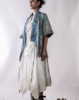 Handmade Indigo Dye and Botanical Print I/B Kimono Jacket