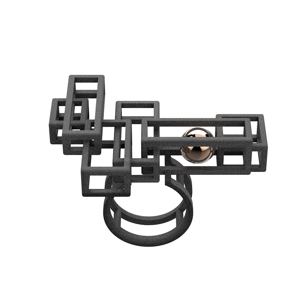 Infinity Art Series - Beads in Infinite Cuboids Ring - Avant Gardist