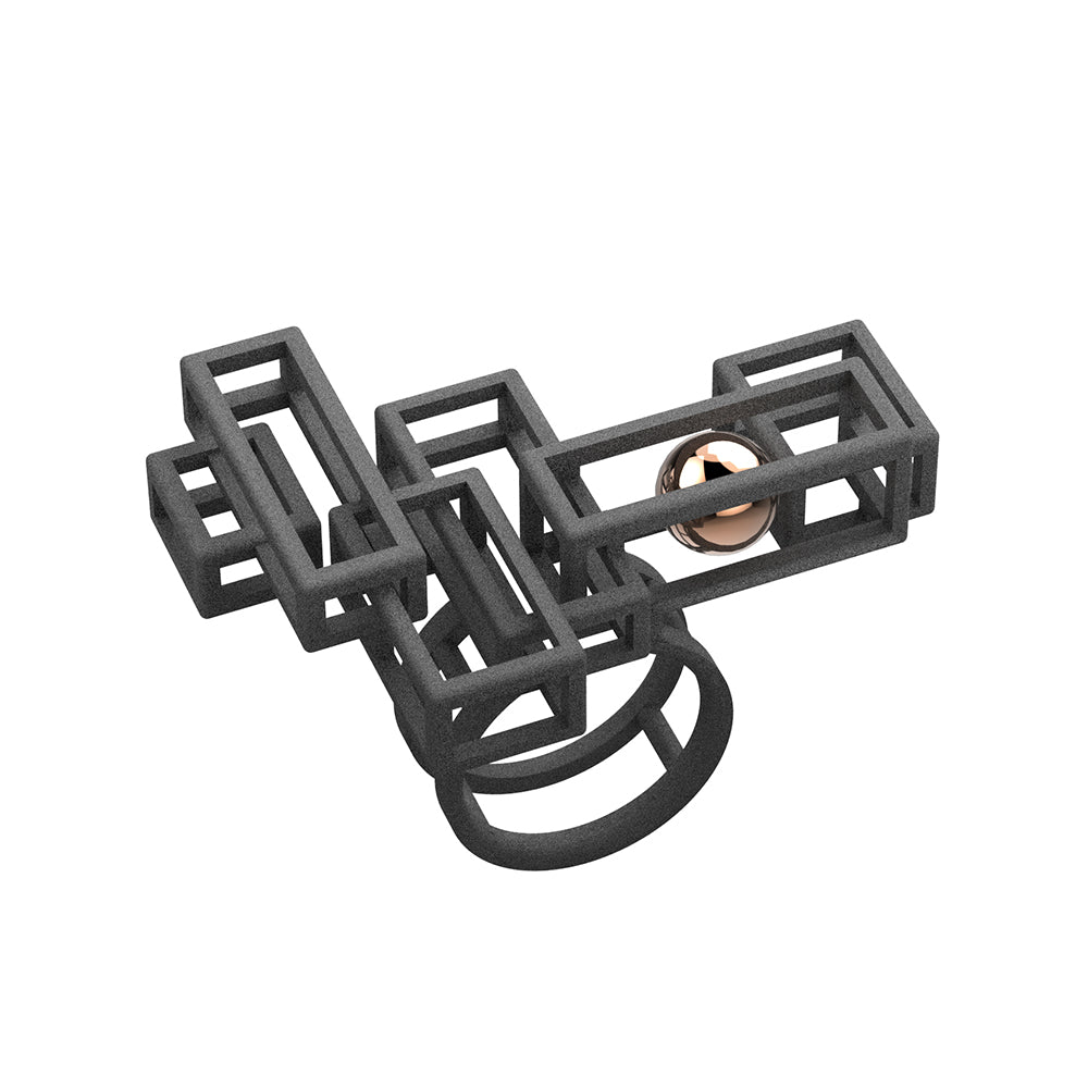 Infinity Art Series - Beads in Infinite Cuboids Ring - Avant Gardist