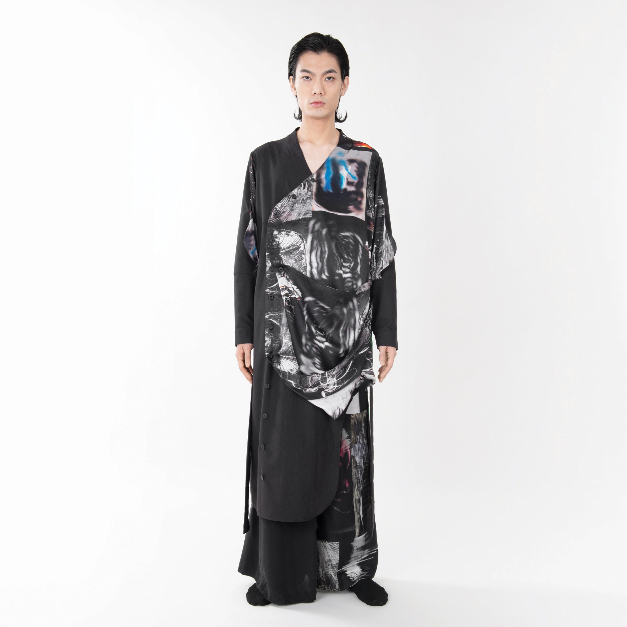 SOUND-WAVE PRINTS LONG SHIRT