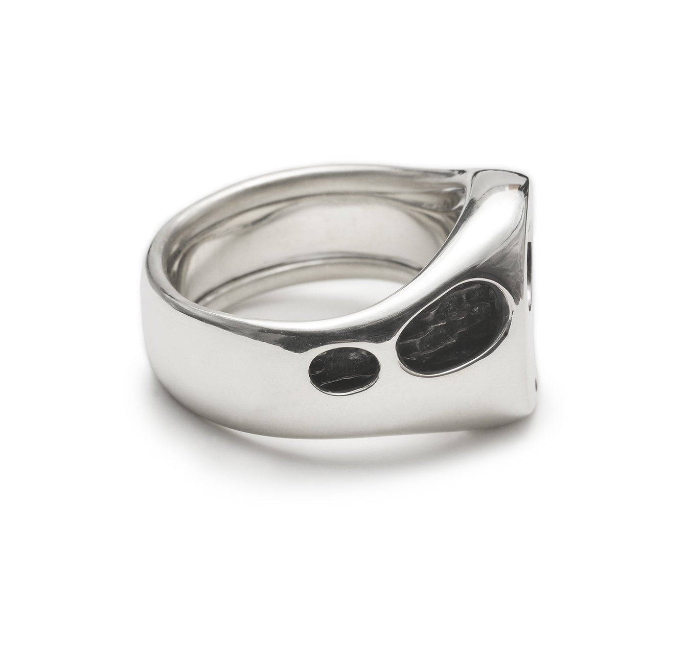 fusion - oval sterling silver combination signet ring - Avant Gardist