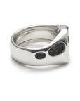 fusion - oval sterling silver combination signet ring - Avant Gardist