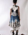 Denim Circle Patched Sleeveless Top - Avant Gardist