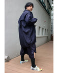 Coat - Long Coat Cocoon Shape with Elevated Panels