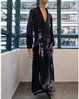 VOICE WITHOUT TRACE SILK PRINTS DRESS GOWN
