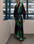VOICE WITHOUT TRACE SILK PRINTS DRESS GOWN