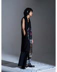 SOUNDWAVE PRINTS SLEEVELESS LONG COAT
