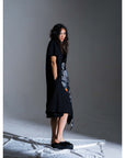 SOUNDWAVE PRINTS SLEEVELESS LONG COAT