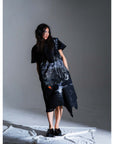 SOUNDWAVE PRINTS SLEEVELESS LONG COAT