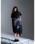 SOUNDWAVE PRINTS SLEEVELESS LONG COAT