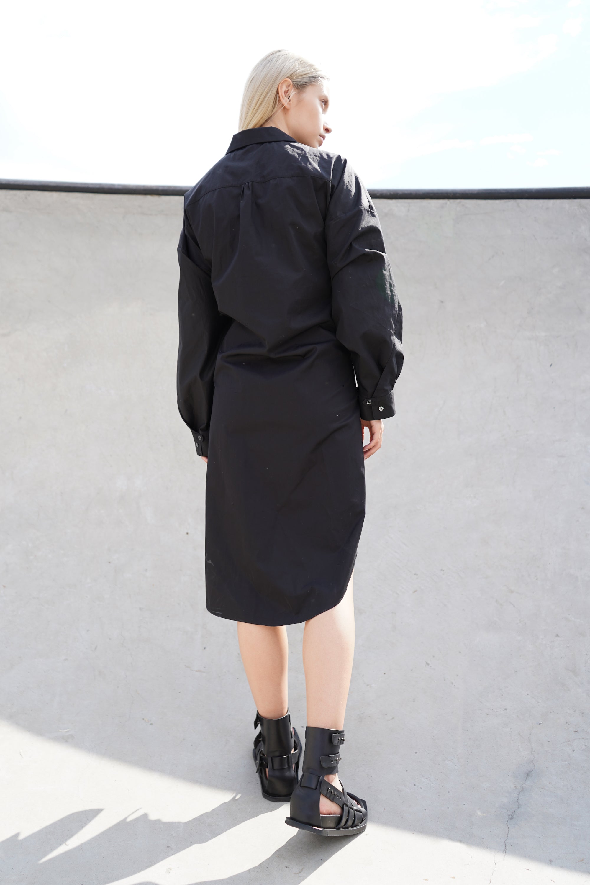 LINDA SPILT COLLAR SHIRT DRESS