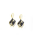 String Art Series - A Cube in A Square Frame Earrings - Avant Gardist