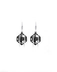 String Art Series - A Cube in A Square Frame Earrings - Avant Gardist