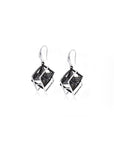 String Art Series - A Cube in A Square Frame Earrings - Avant Gardist