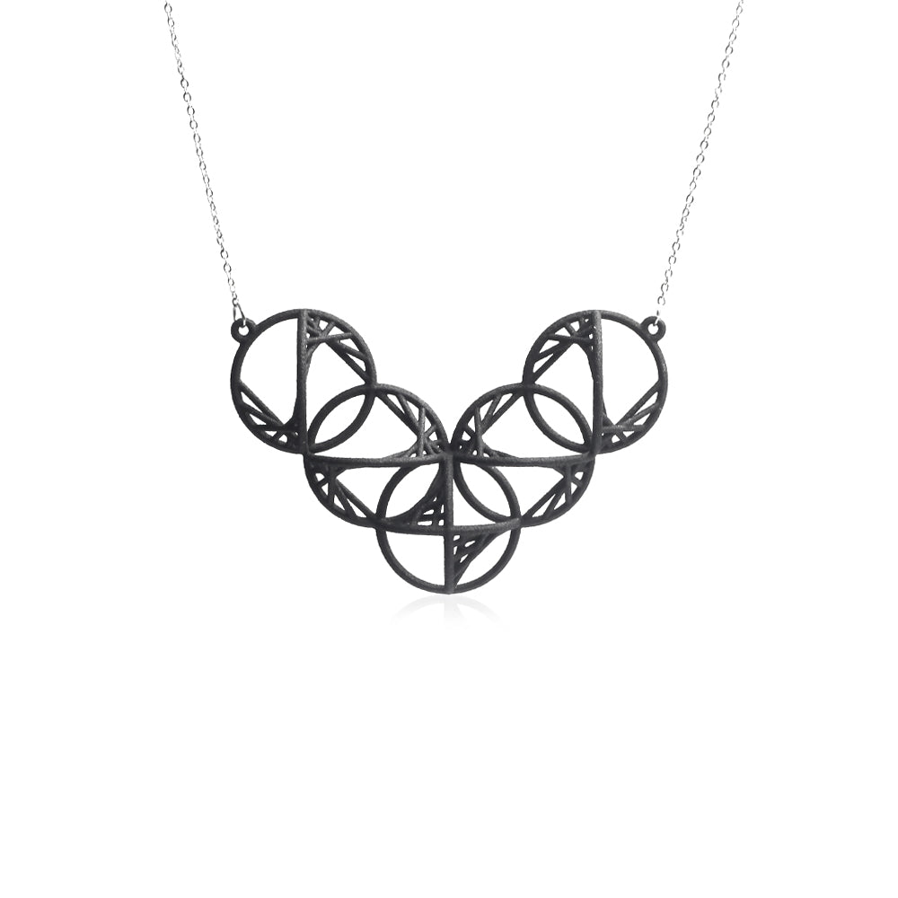 String Art series - Quintuple Circle Necklace - Avant Gardist
