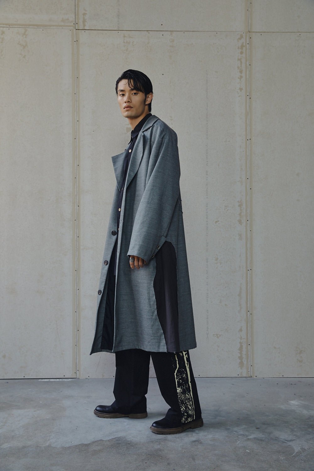Patchwork Woollen Blend Coat - Avant Gardist